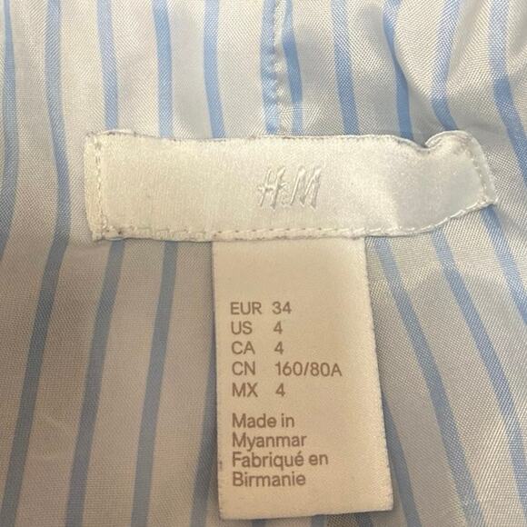 H&M Women's Blue Long Sleeve Single Button Notch Blazer Coat Suit Jacket Size 4 - Picture 3 of 4